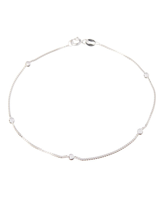 Italian Sterling Silver Box Anklet