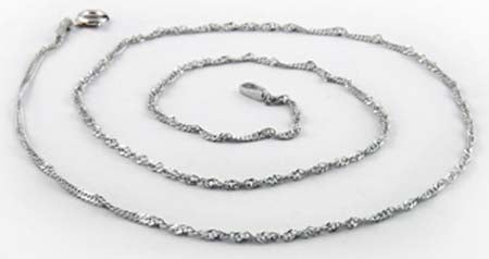 Sterling Silver Singapore Chain Necklace — Silver or Gold Plated