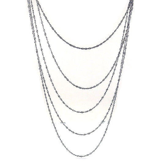 Sterling Silver Singapore Chain Necklace — Silver or Gold Plated