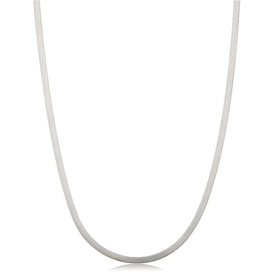 Sterling Silver Herringbone Chain Necklace in 18K Gold, Rose Gold, or Silver