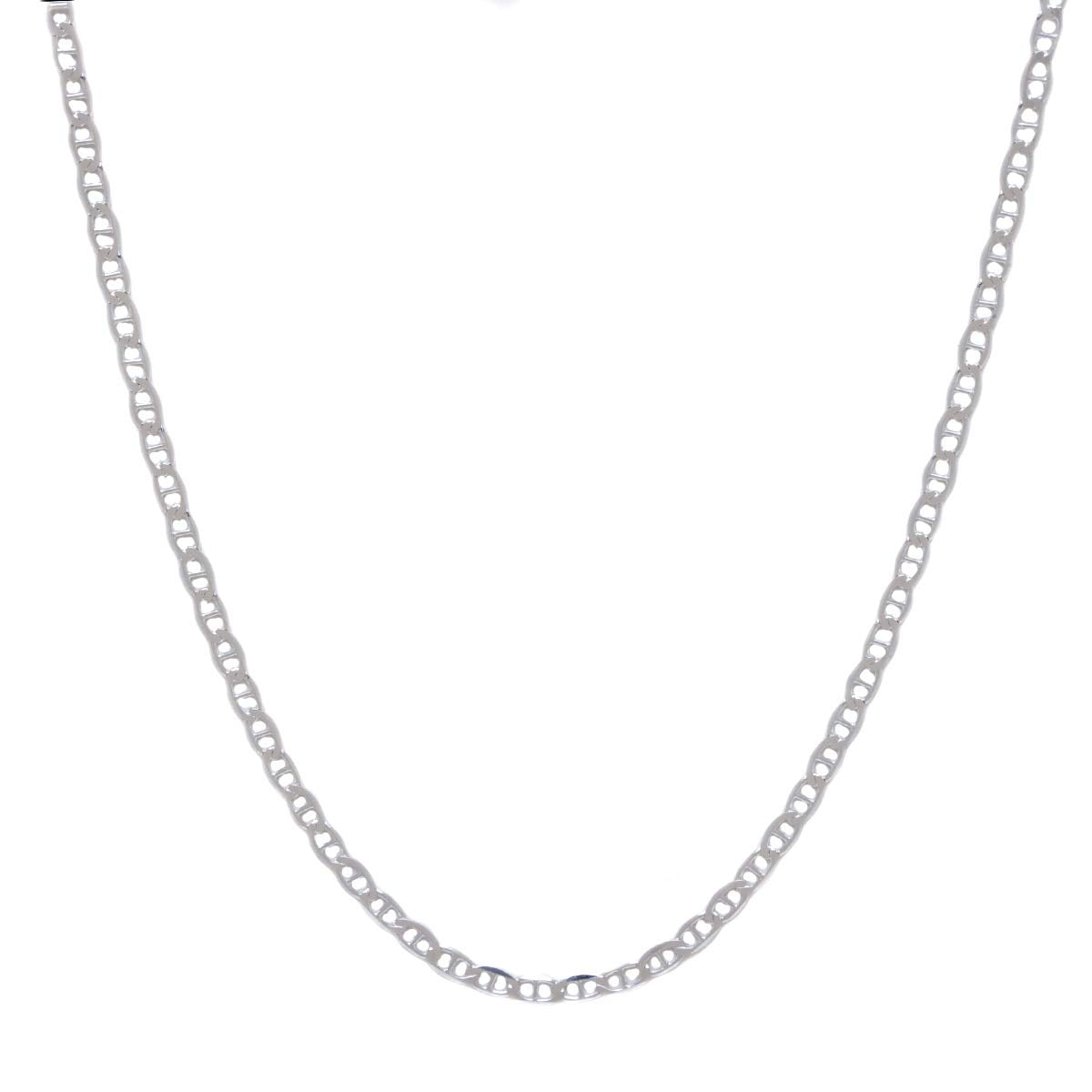 Flat Marina Chain Necklace in 18K Gold, Rose Gold, or Sterling