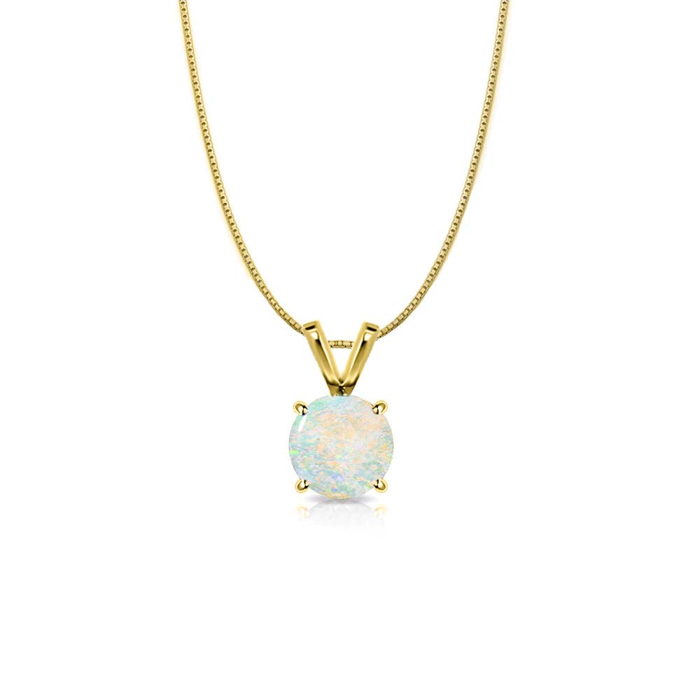 10K Gold Round Cut Crystal Solitaire Pendant – 3.00 CTW