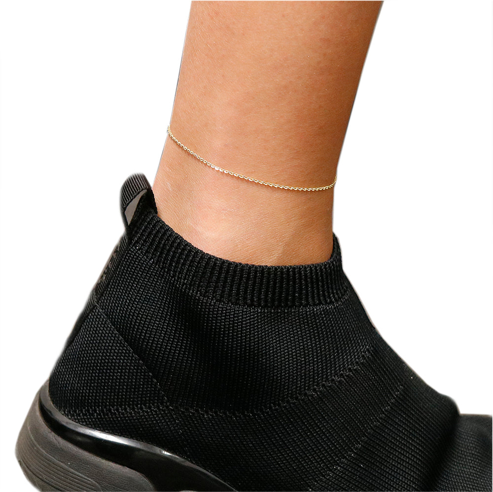 Italian Sterling Silver Anchor Anklet