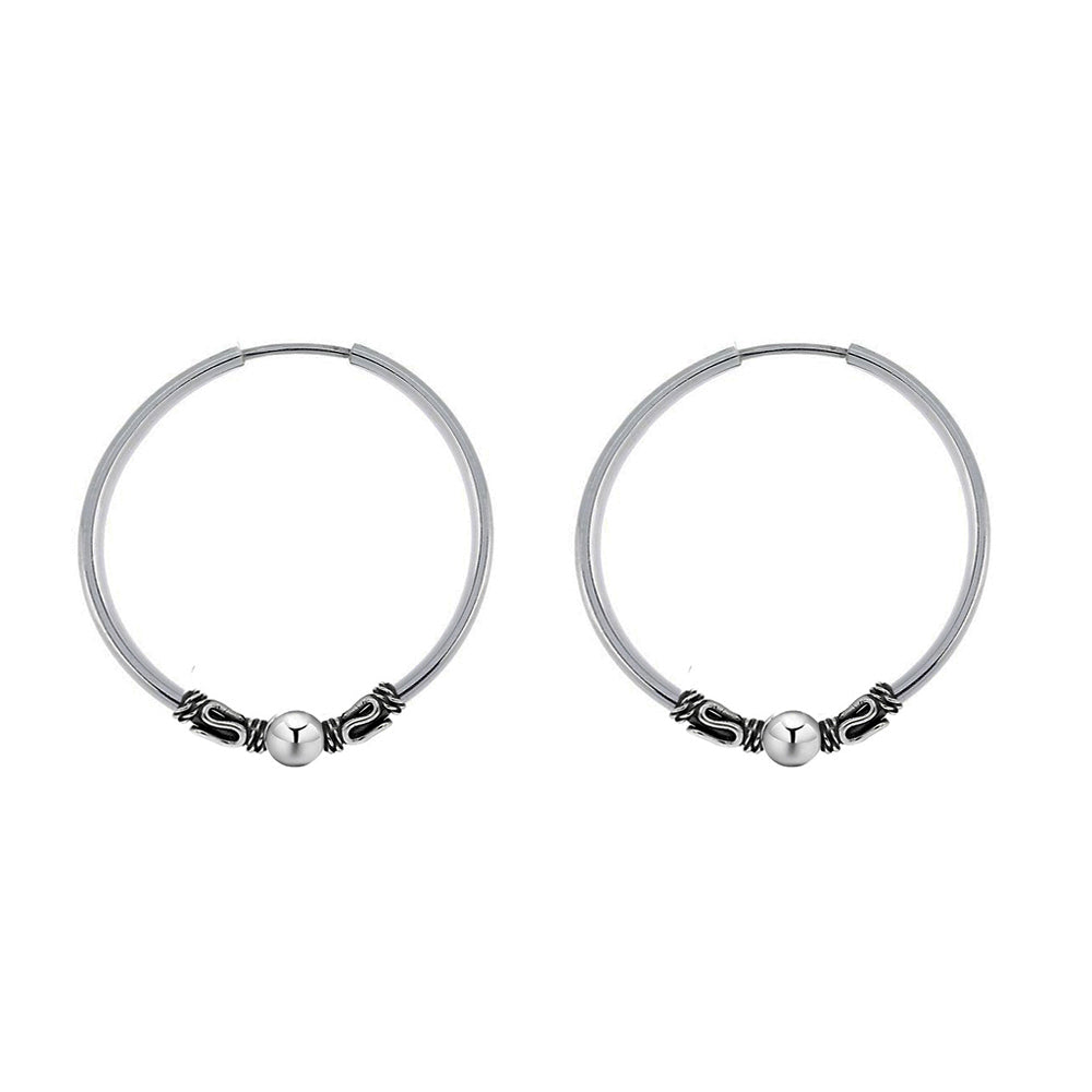 Sterling Silver Balinese Endless Hoops