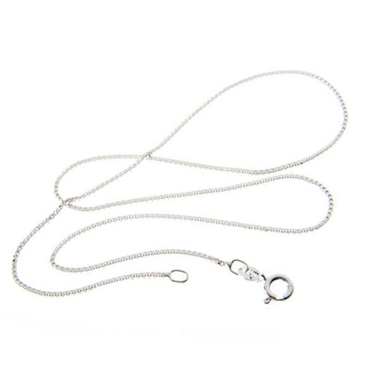 1MM Box Chain Necklace in 925 Sterling Silver – Available in Silver, Gold, or Rose Gold