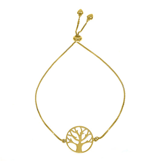 Italian Sterling Silver Tree Of Life Adjustable Bracelet