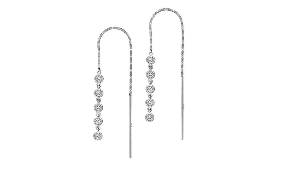 Multi Crystal Threader Drop Earrings – Made with Swarovski Elements