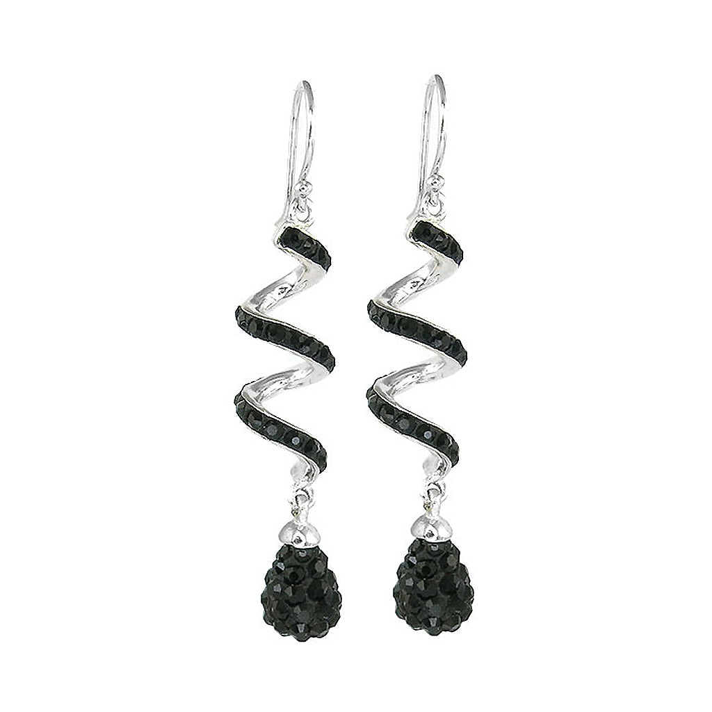 Spiral Crystal Drop Earrings