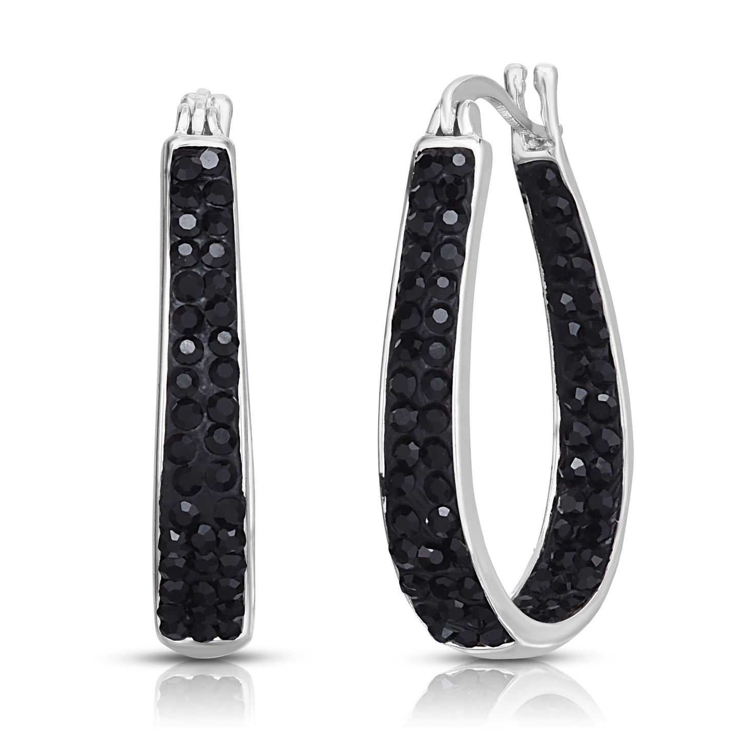Graduated Crystal Hoop Earrings