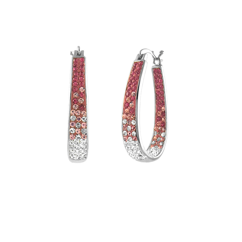 Graduated Crystal Hoop Earrings