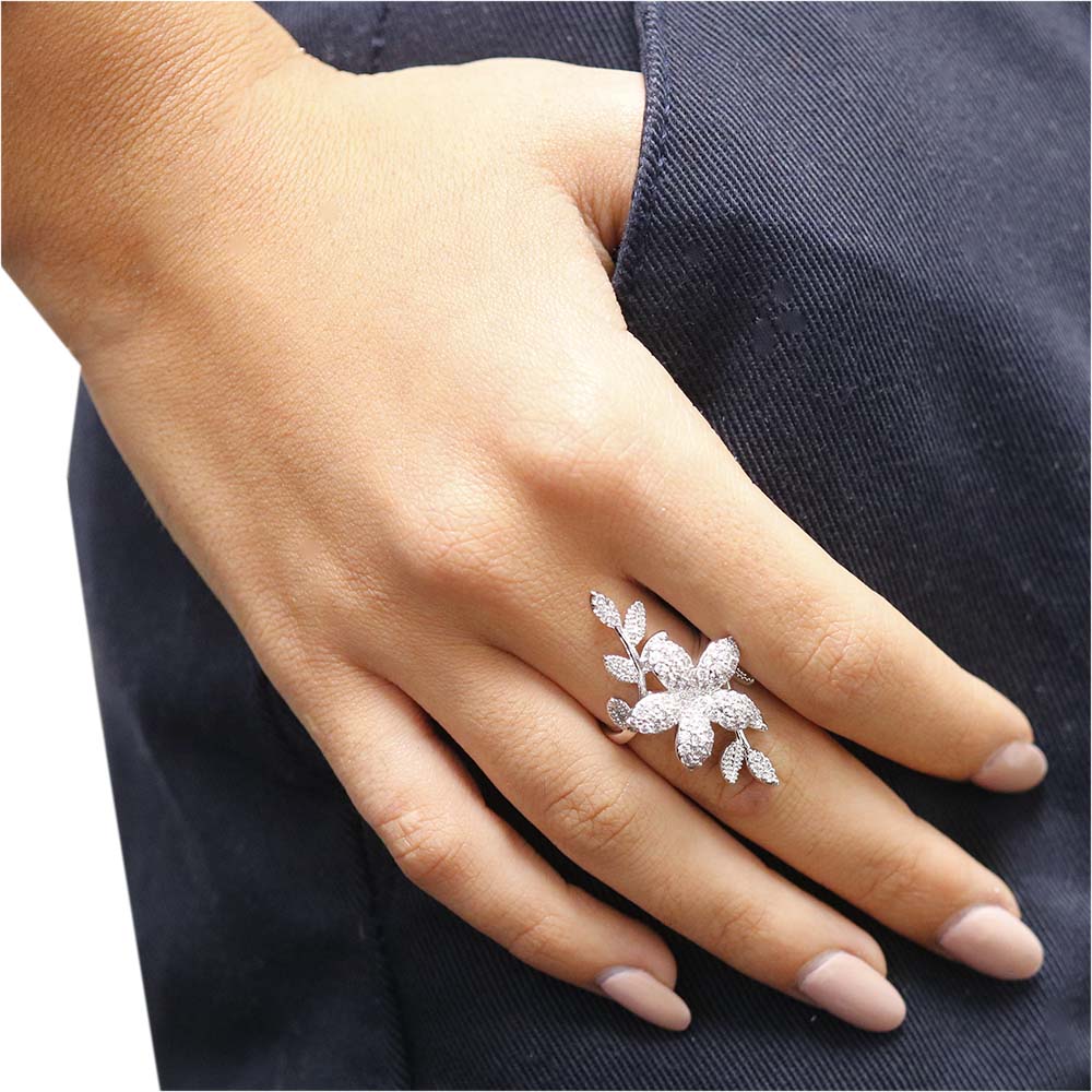 Crystal Floral Ring