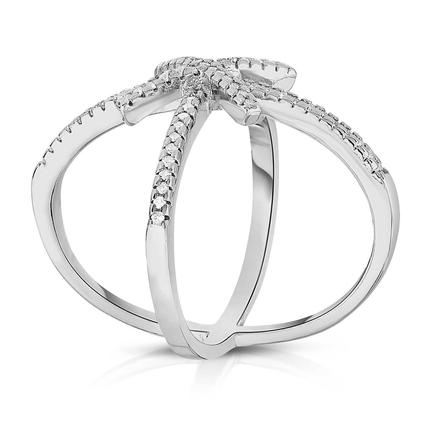 X-Shaped Pavé Crossover Band