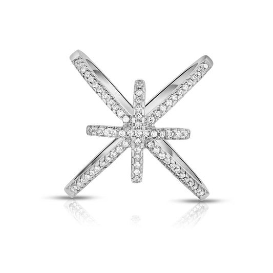 X-Shaped Pavé Crossover Band