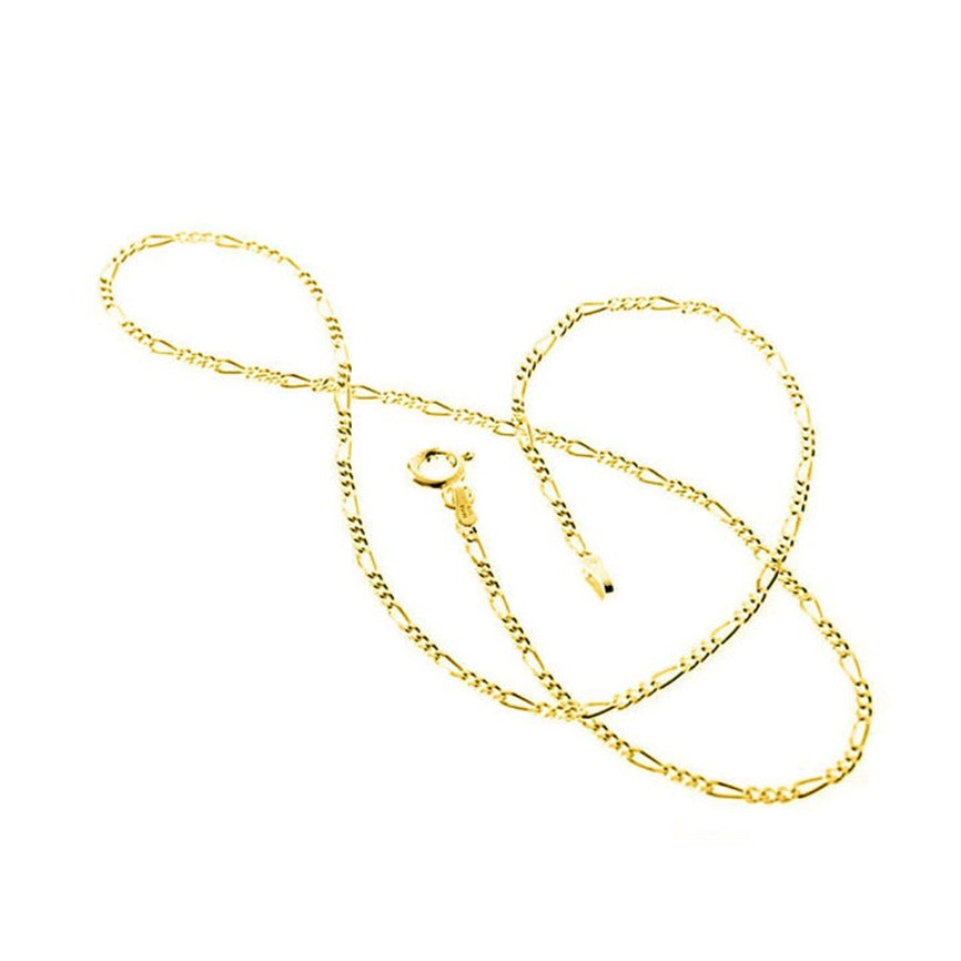 Figaro Chain Necklace in Sterling Silver, Gold, or Rose Gold