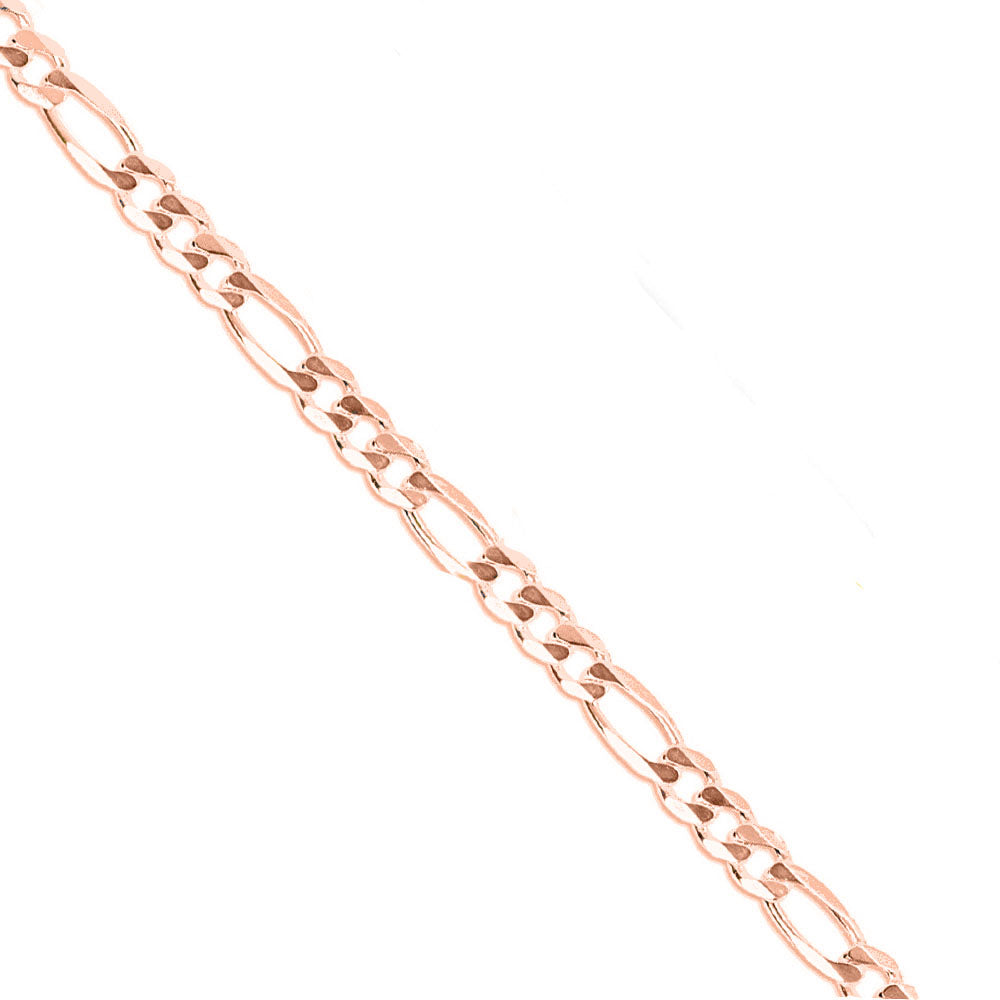 Figaro Chain Necklace in Sterling Silver, Gold, or Rose Gold