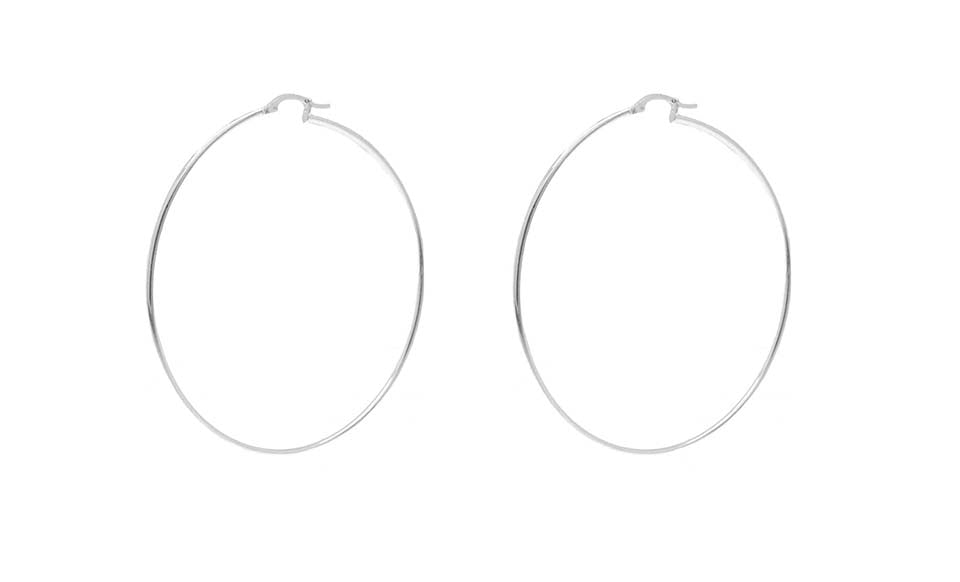 Set of 3 Sterling Silver 15mm, 25mm, and 35mm Classic Hoop Earrings