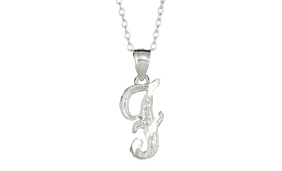 Sterling Silver Diamond-Cut Initial Necklace