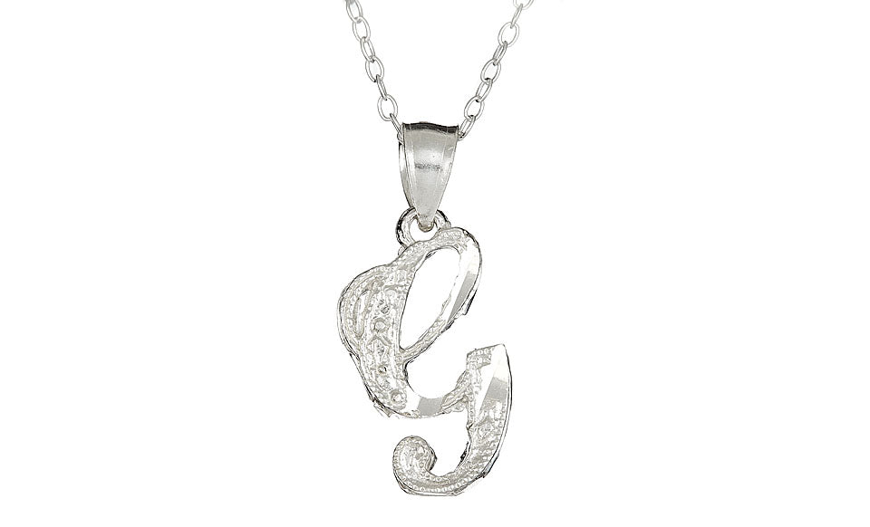 Sterling Silver Diamond-Cut Initial Necklace