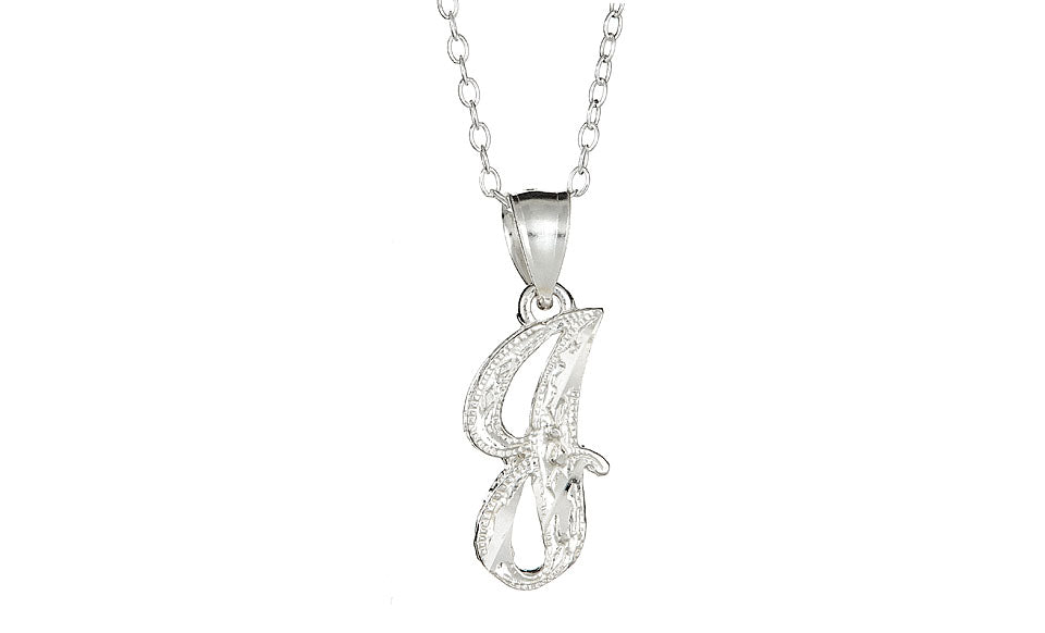 Sterling Silver Diamond-Cut Initial Necklace