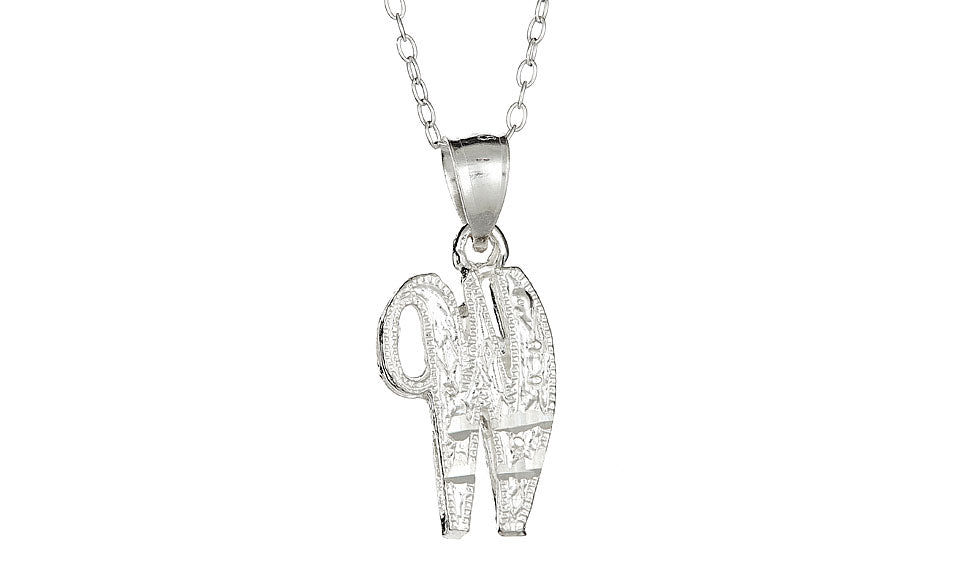 Sterling Silver Diamond-Cut Initial Necklace