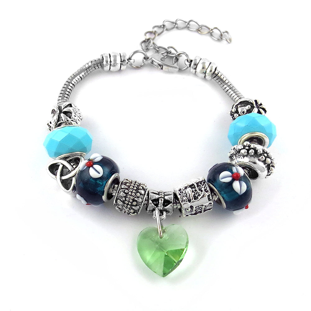 Crystal Heart Charm Bracelet