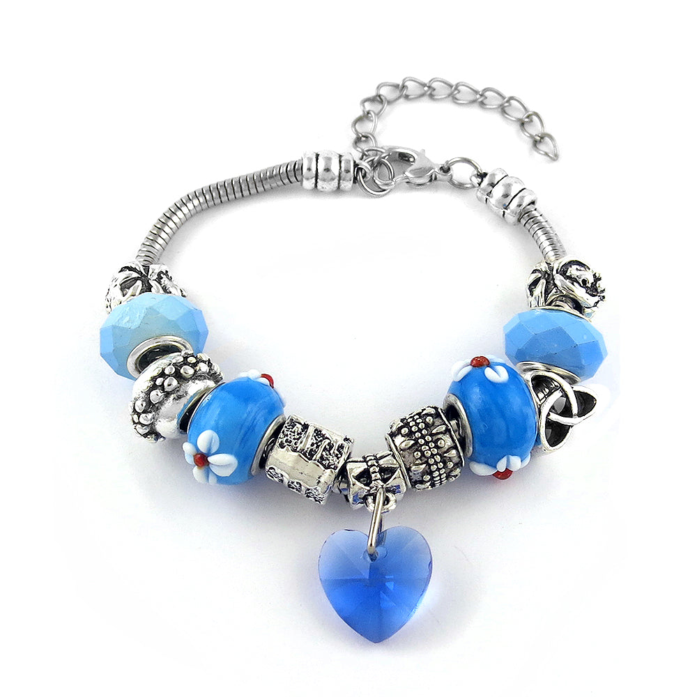 Crystal Heart Charm Bracelet