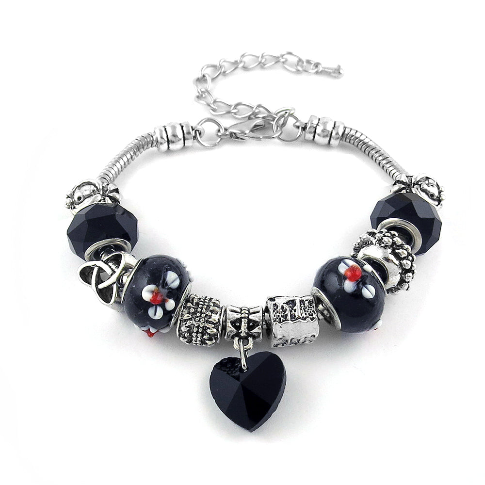 Crystal Heart Charm Bracelet