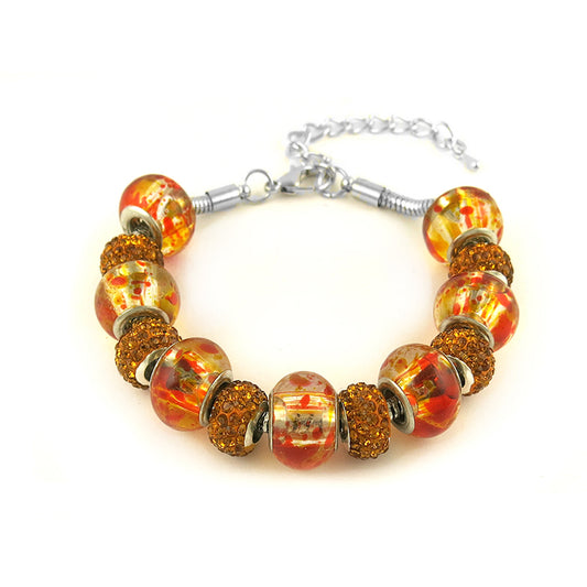Murano Bead Bracelet With Austrian Crystals