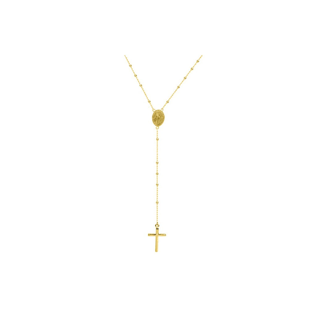 Italian Made Sterling Silver Rosary Necklace