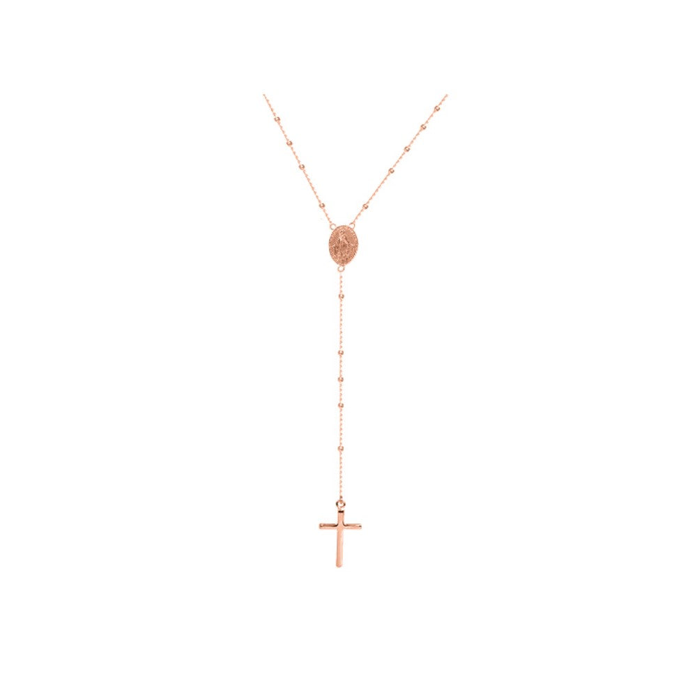 Italian Made Sterling Silver Rosary Necklace