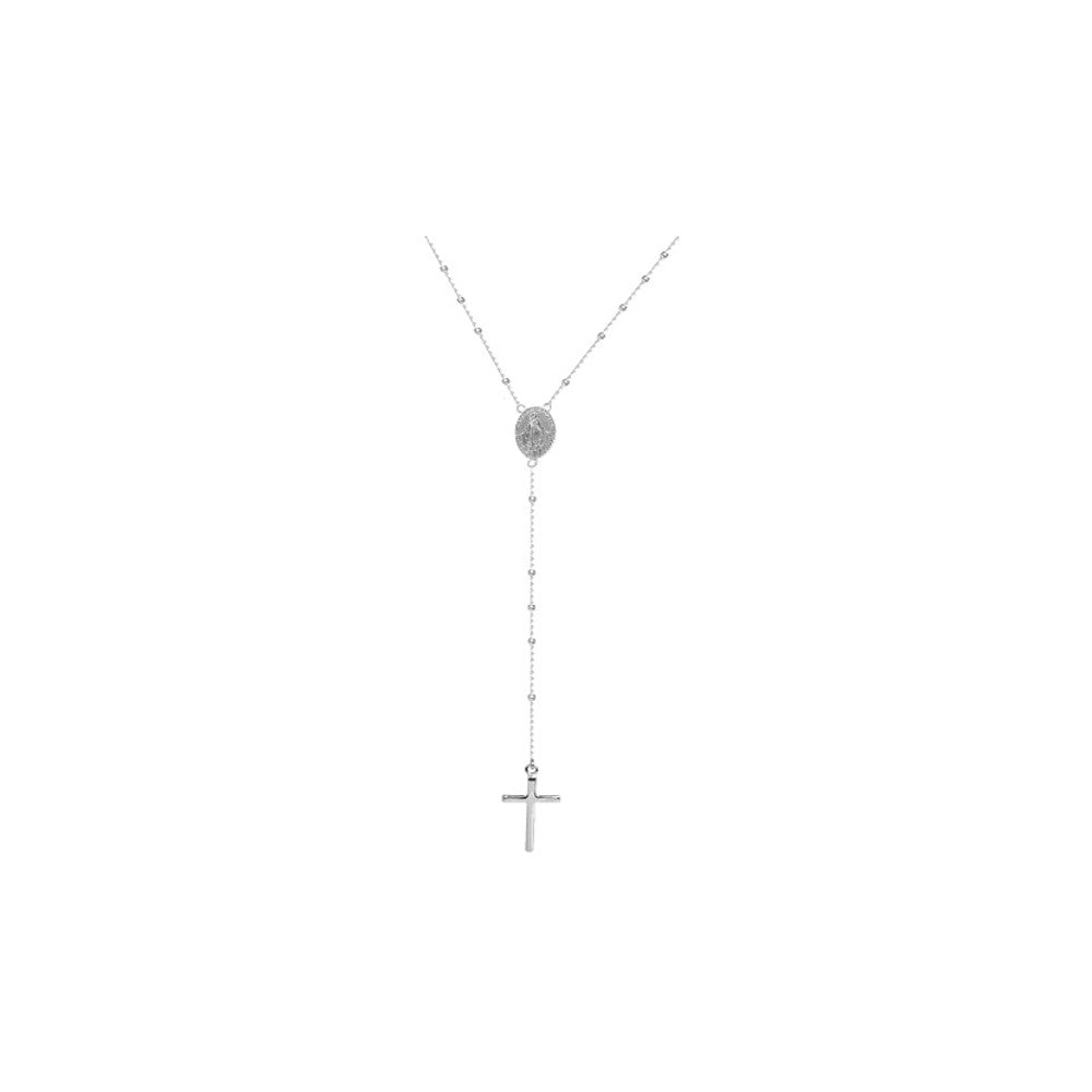 Italian Made Sterling Silver Rosary Necklace