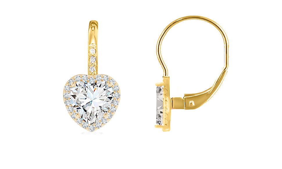 Emerald Cut Crystal Leverback Earrings