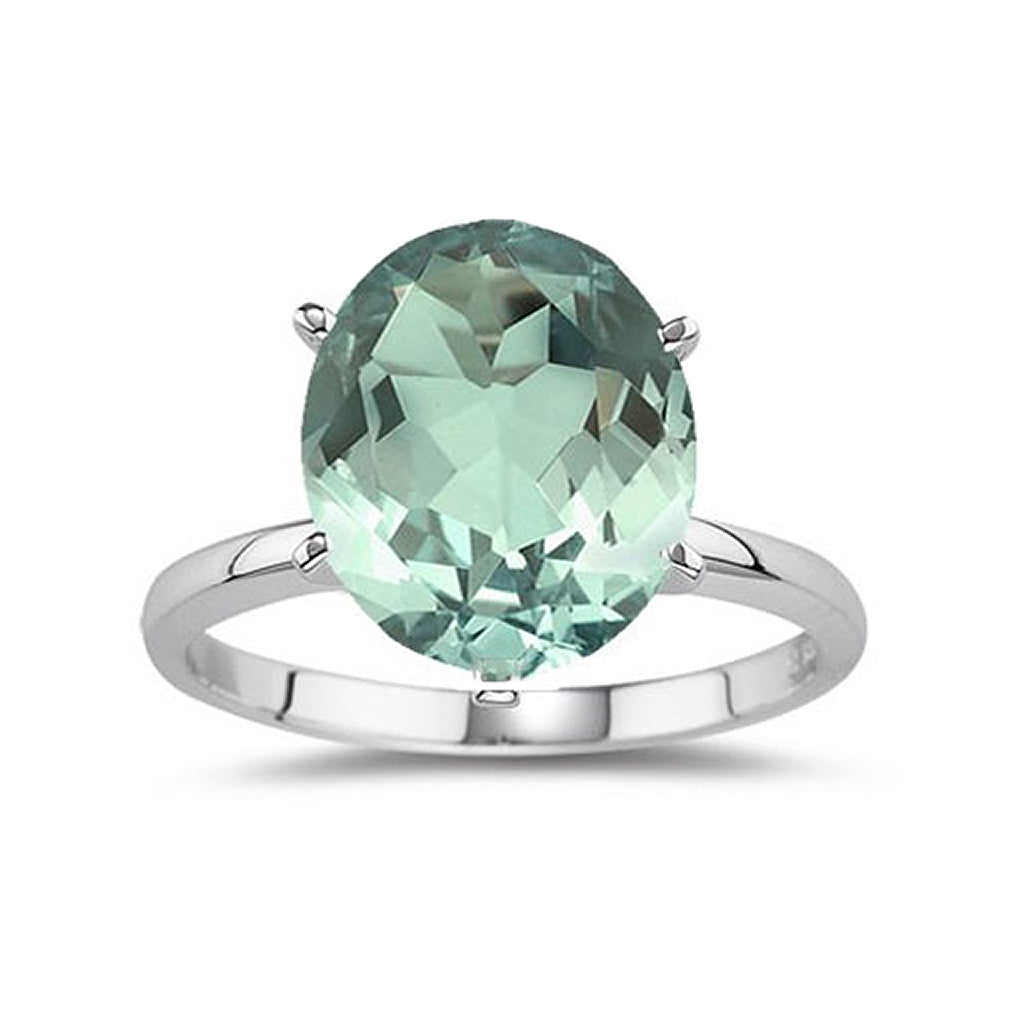 5.0 CTW Genuine Oval Cut Gemstone Ring in Sterling Silver