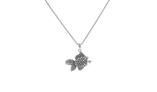 Artisan Sterling Silver Fish Pendant Necklace