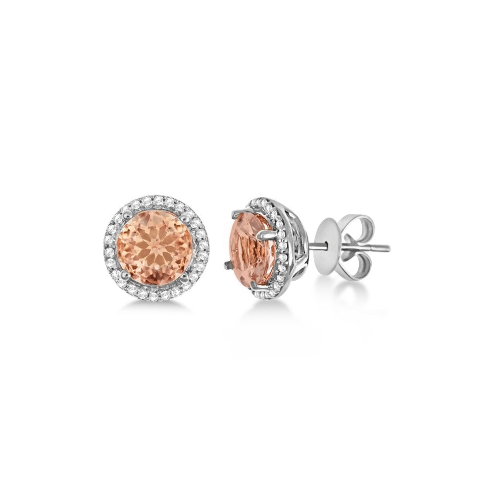 Sterling Silver Halo Stud Earrings – 3.00 CTW, Multiple Colors