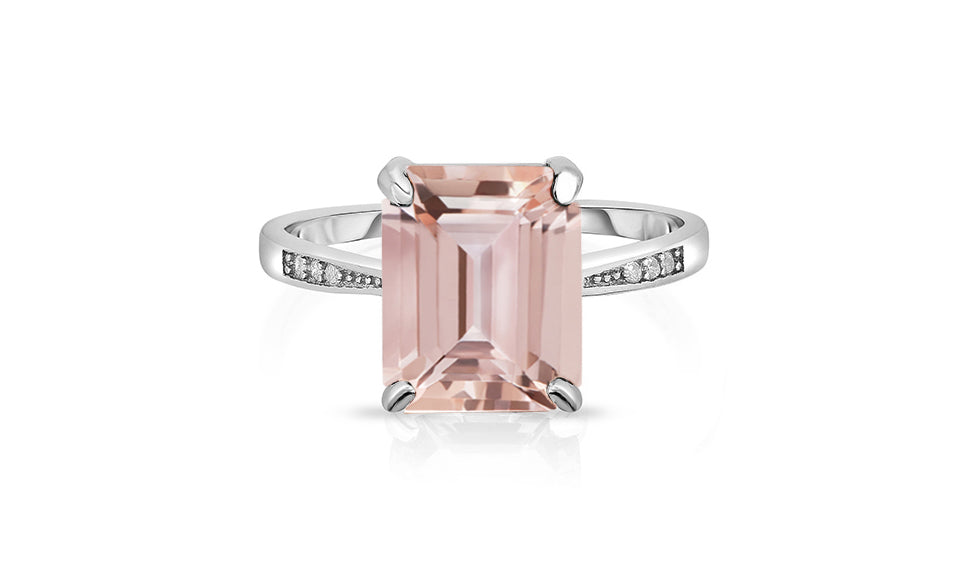 Sterling Silver 4.00 CTW Emerald Cut Lab-Created Gemstone Ring