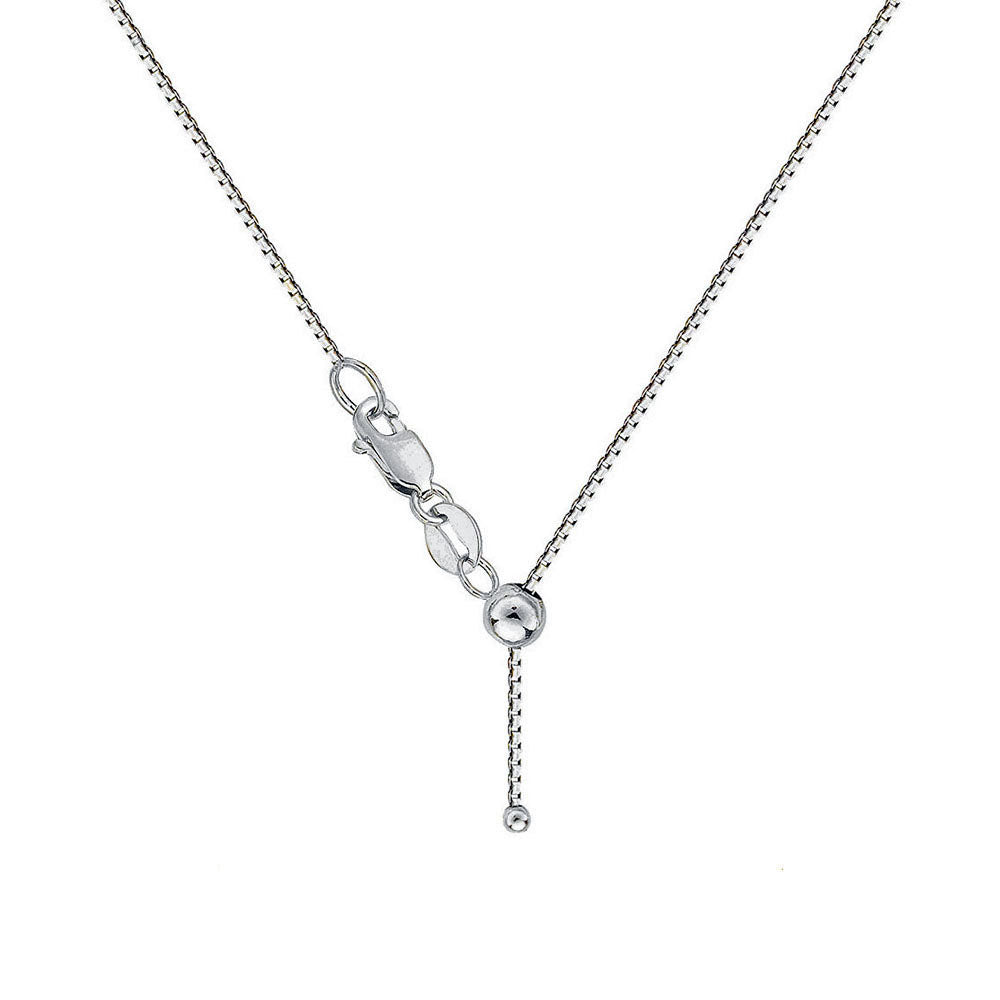 Italian Sterling Silver Adjustable Box Chain Necklace