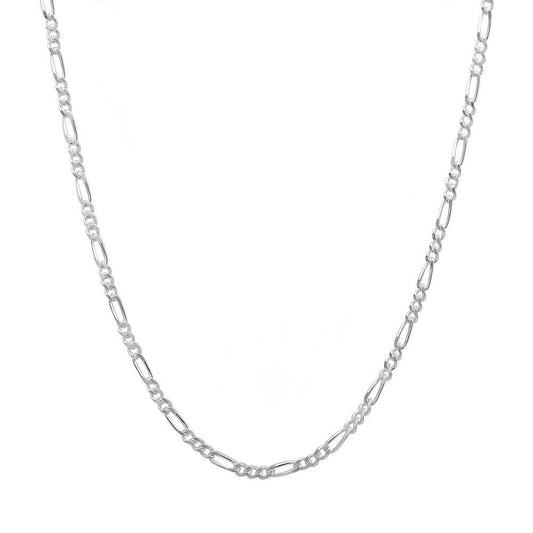 Figaro Chain Necklace in Sterling Silver, Gold, or Rose Gold