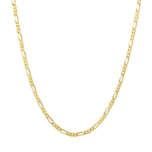 Figaro Chain Necklace in Sterling Silver, Gold, or Rose Gold