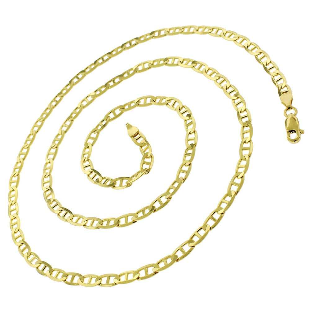 Italian Gucci Chain Necklace in 18K Gold or Rose Gold Over 925 Sterling Silver