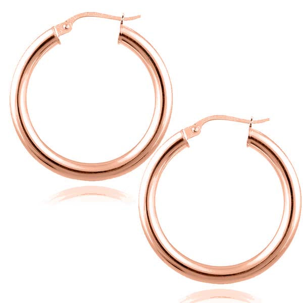 Sterling Silver Classic French Lock Hoop Earrings