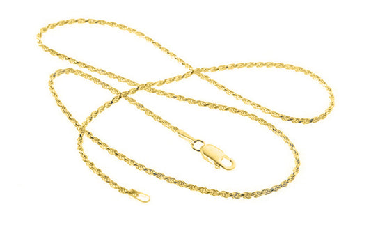 1MM Rope Chain Necklace in 925 Sterling Silver – Available in Silver, Gold, or Rose Gold