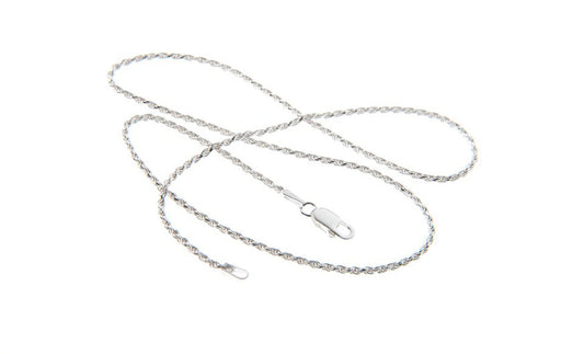 1MM Rope Chain Necklace in 925 Sterling Silver – Available in Silver, Gold, or Rose Gold