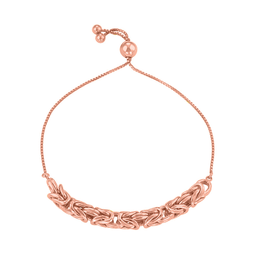 Italian Sterling Silver Adjustable Byzantine Bracelet