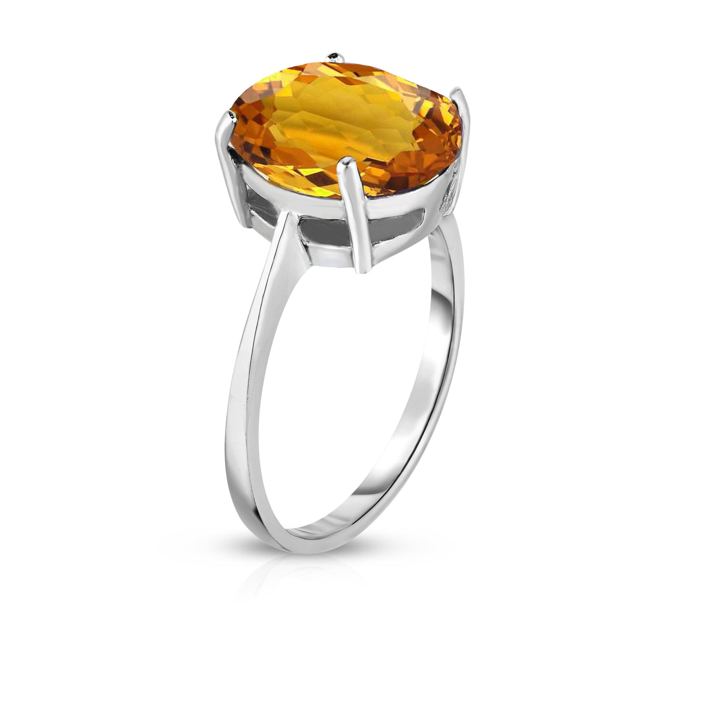 5.0 CTW Genuine Oval Cut Gemstone Ring in Sterling Silver
