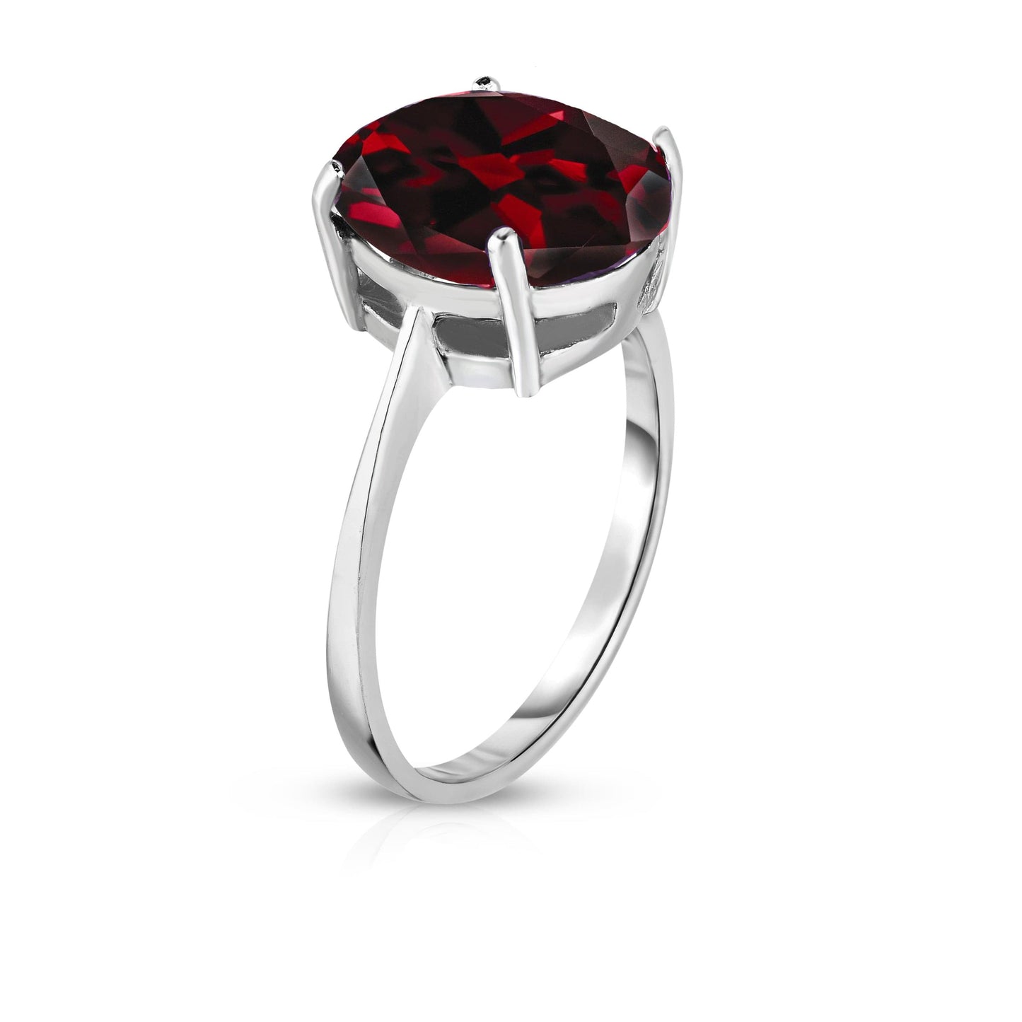 5.0 CTW Genuine Oval Cut Gemstone Ring in Sterling Silver