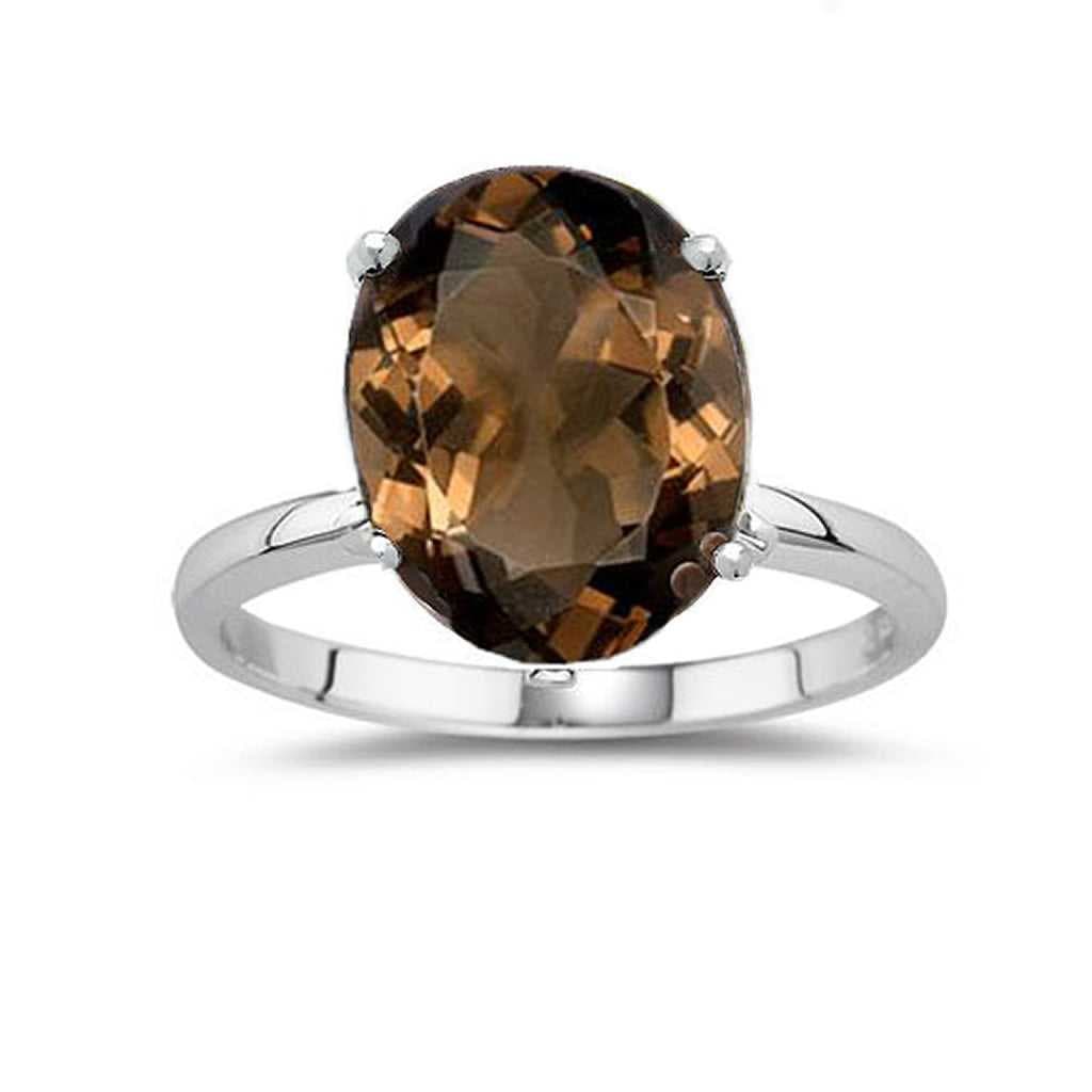 5.0 CTW Genuine Oval Cut Gemstone Ring in Sterling Silver