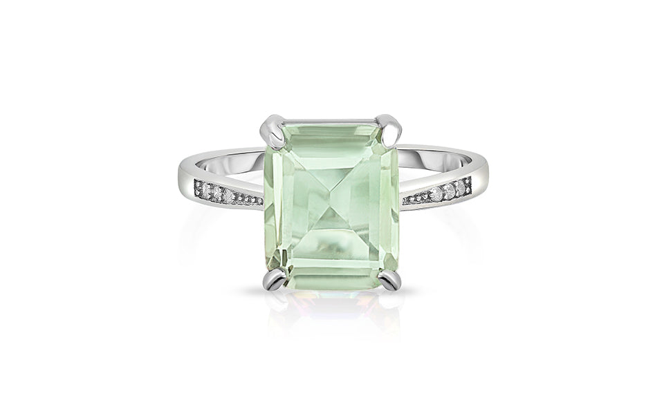 4.00 CTW Genuine Emerald Cut Ring in Sterling Silver