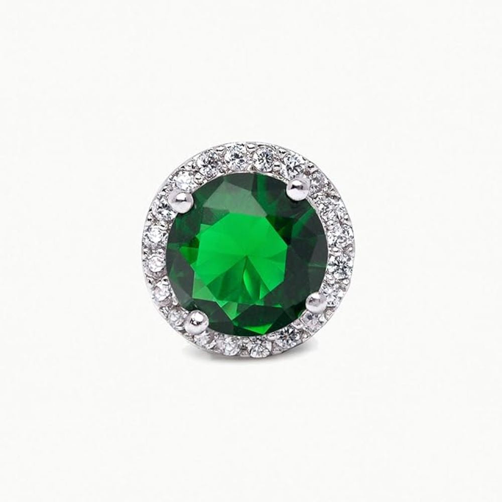 Sterling Silver Halo Stud Earrings – 3.00 CTW, Multiple Colors