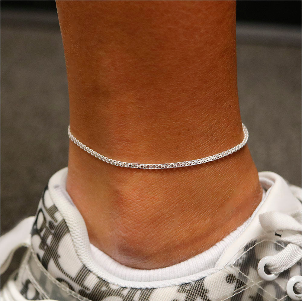 Italian Sterling Silver Bismark Anklet